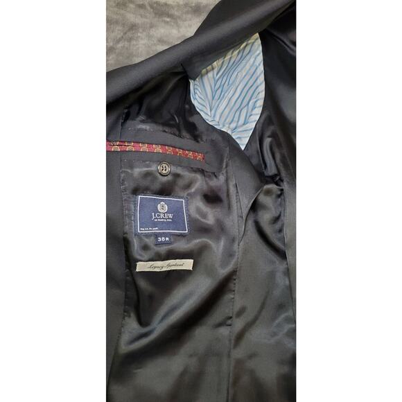 J Crew Mens 38R Blazer Sport Coat Black Half Lined Fabric Wool Made In Mexico Cl - Picture 7 of 10